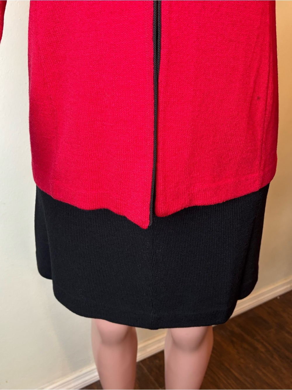 Vtg St John Collection Jacket Red Black Knit Suit Blazer Set Sz 6 Old Money Read - Picture 5 of 14